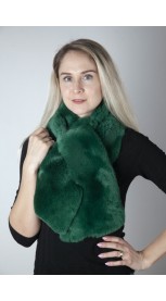 Green rex fur scarf